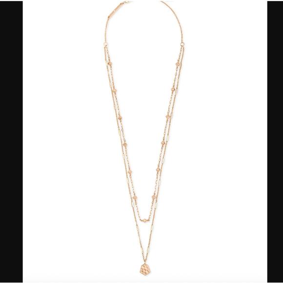 Kendra Scott Clove Multistrand Rose Gold Layered Necklace - Picture 1 of 7
